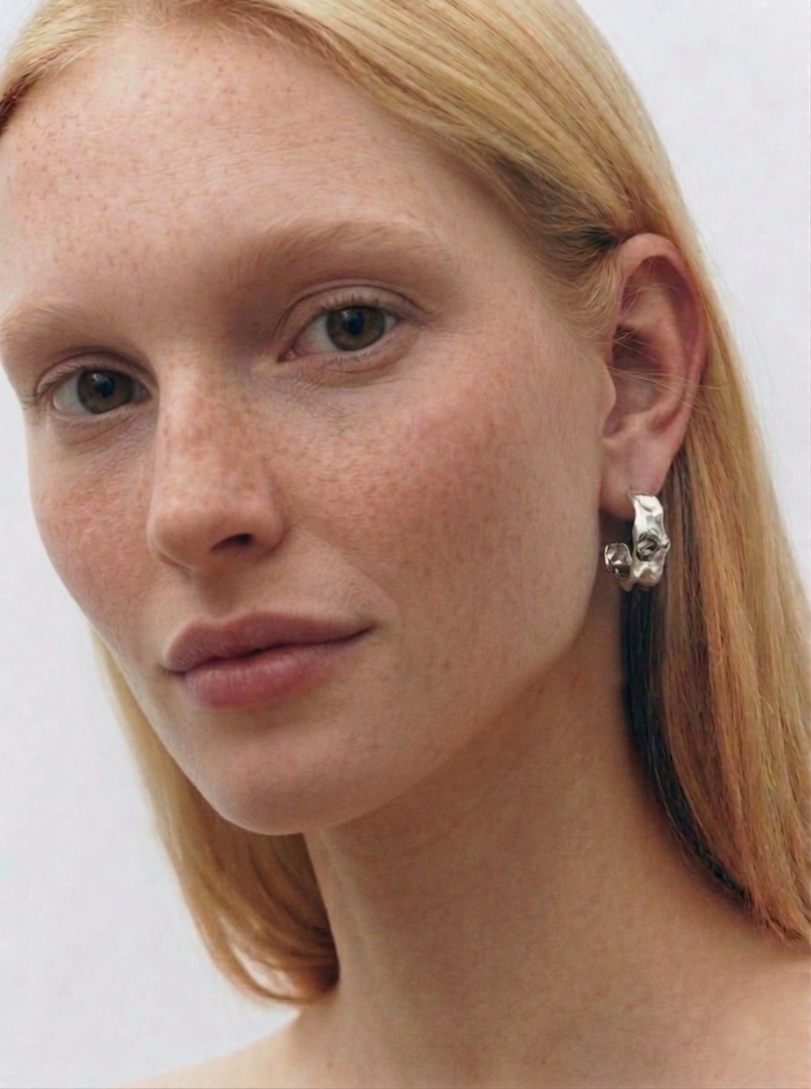 LAVA-02L silver earrings